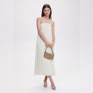 Mango Cream/Off white strapless dress